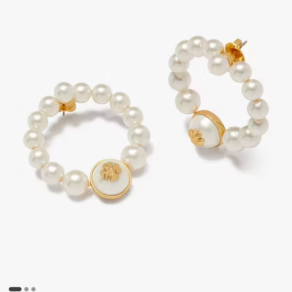 NWT Kate spade Pearls On Pearls Hoop Earrings